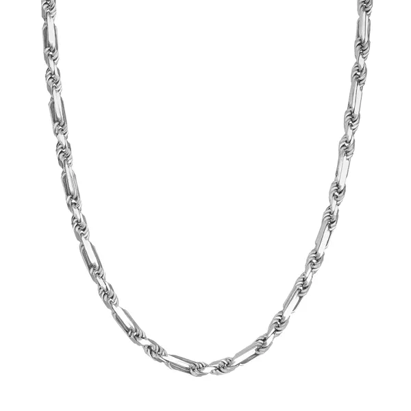 Twisted Figaro Silver Necklace (22")
