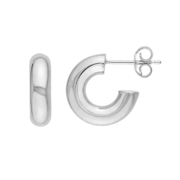Tubular Open Gold Hoop Earrings (6 mm)