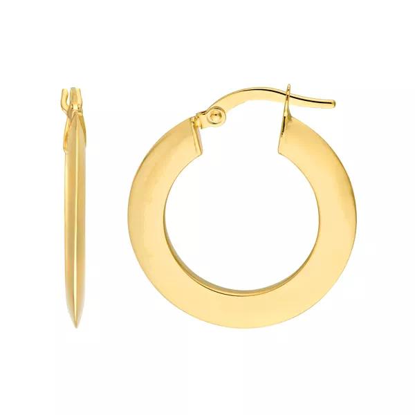Slim Knife-Edge Gold Hoop Earrings