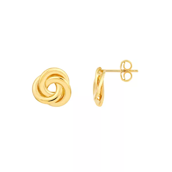 Twisted Knot Gold Stud Earrings