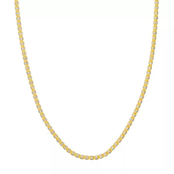 Two-Tone Diamond-Cut Bead Necklace (22 in)