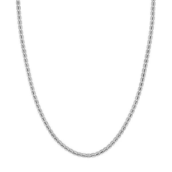 Double Row Diamond-Cut Bead Necklace (20 in)