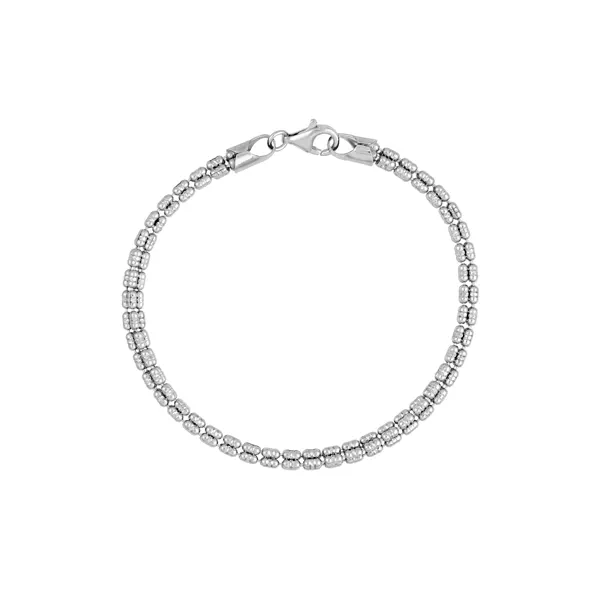 Double Row Diamond-Cut Bead Bracelet (7 in)