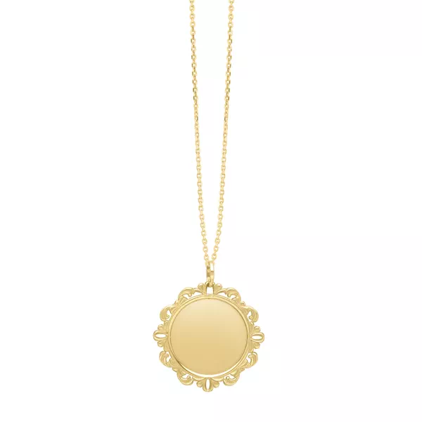 Filigree Medallion Gold Necklace