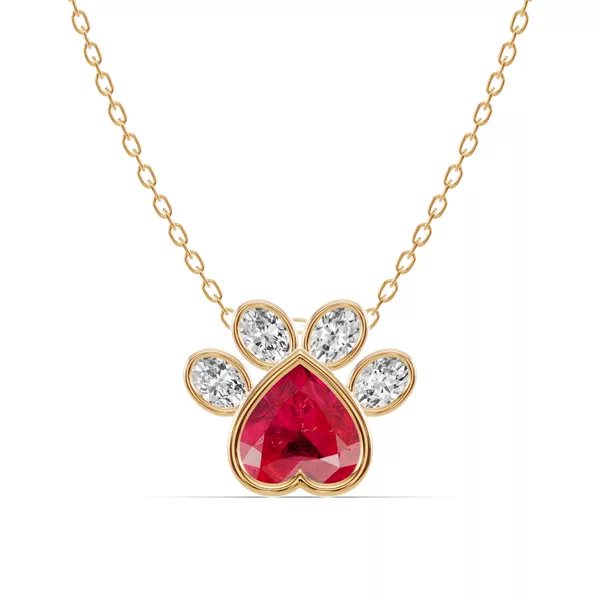 Bella Paw Ruby & Lab Diamond Necklace