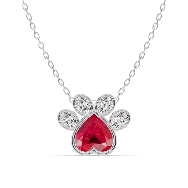 Bella Paw Ruby & Lab Diamond Necklace
