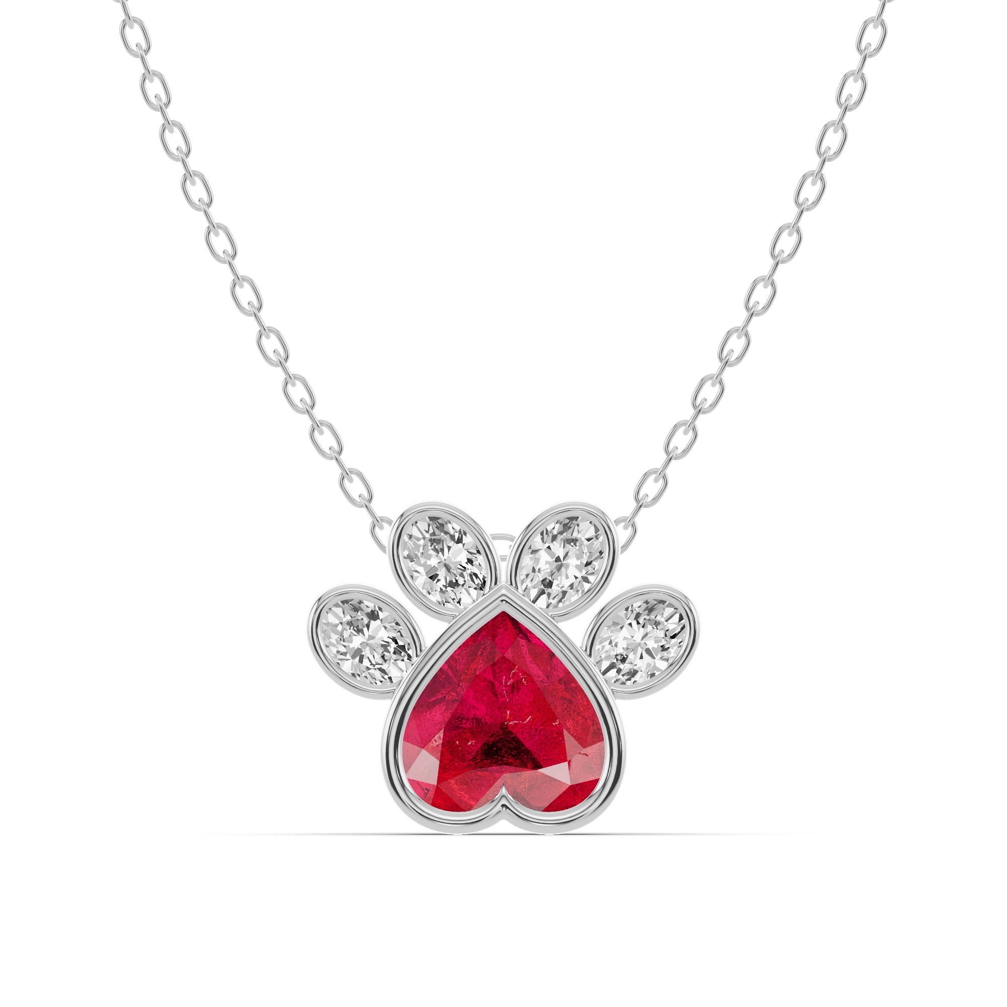 Bella Paw Ruby & Lab Diamond Necklace