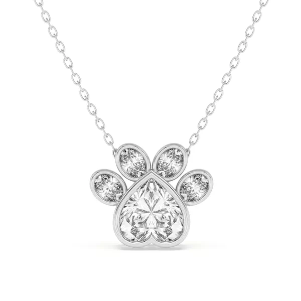 Bella Paw Lab Silver Necklace (1.40 ct. tw.)