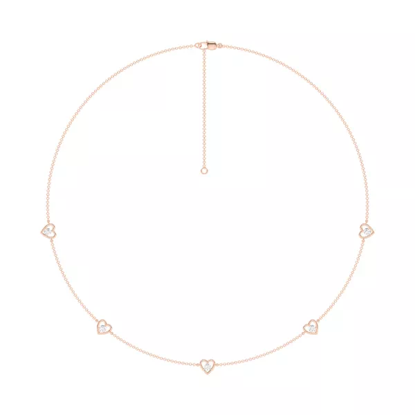 Heart Embrace Lab Diamond Five-Station Necklace