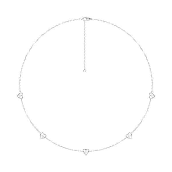 Heart Embrace Lab Diamond Five-Station Necklace