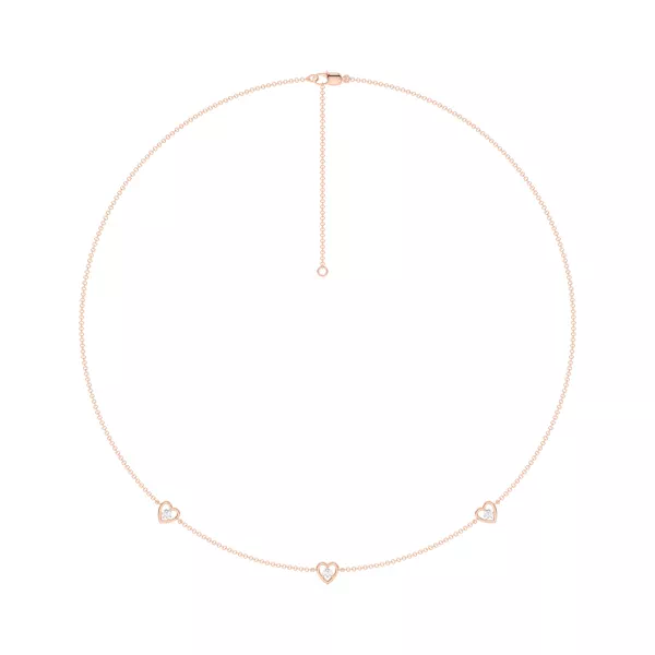 Heart Embrace Lab Diamond Three-Station Necklace