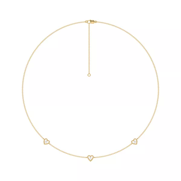 Heart Embrace Lab Diamond Three-Station Necklace