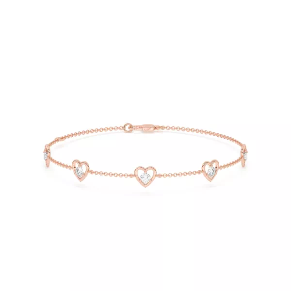 Heart Embrace Lab Diamond Five-Station Bracelet