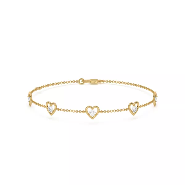 Heart Embrace Lab Diamond Five-Station Bracelet