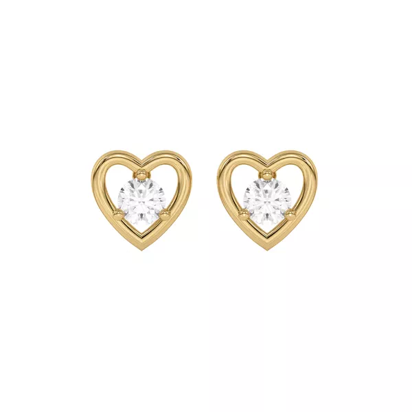 Heart Embrace Lab Diamond Stud Earrings (1/4 ct. tw.)