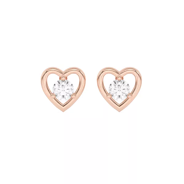 Heart Embrace Lab Diamond Stud Earrings (1/4 ct. tw.)
