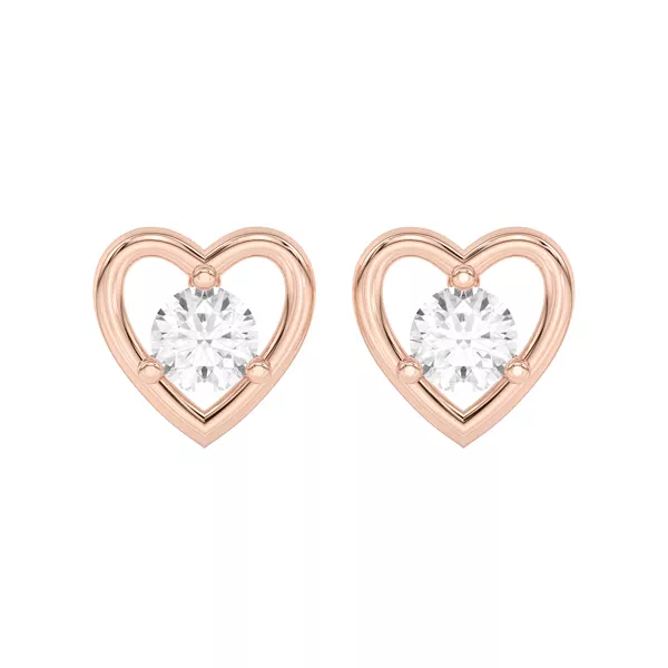 Heart Embrace Lab Diamond Stud Earrings (1/2 ct. tw.)