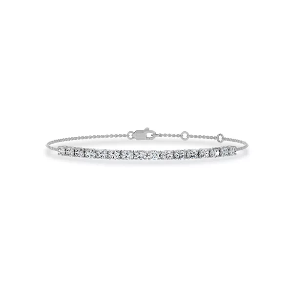 Oval Lab Diamond Silver Chain Tennis Bracelet