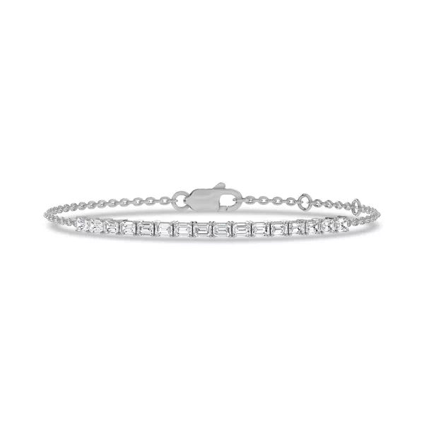 Emerald Lab Diamond Chain Tennis Bracelet