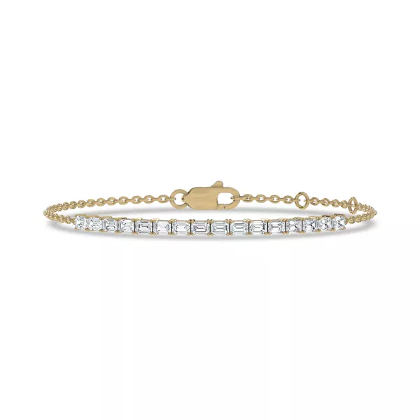 Emerald Lab Diamond Chain Tennis Bracelet