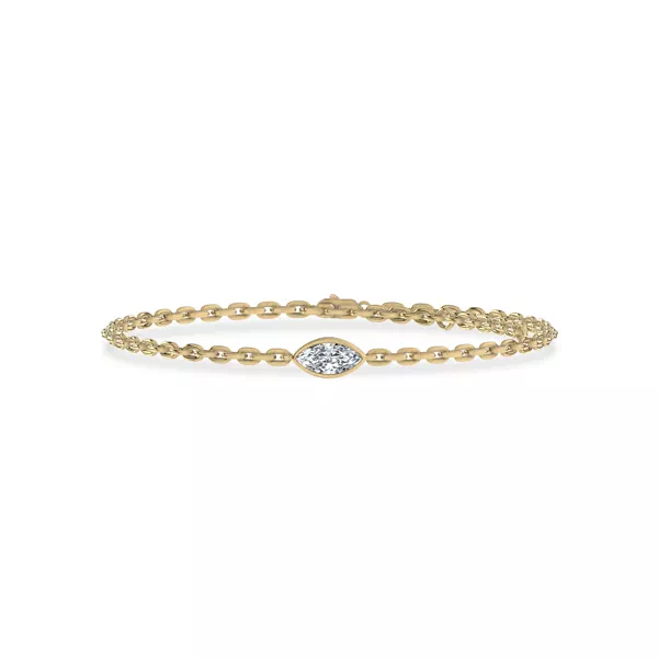 Maravina Bezel Lab Diamond Silver Bracelet by Christian Siriano