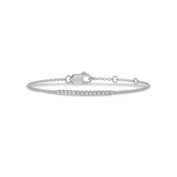 Petite Lab Diamond Tennis Chain Silver Bracelet (0.25 ct. tw.)