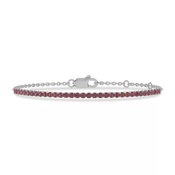 Lab Ruby Tennis Chain Bracelet (1 ct. tw.)