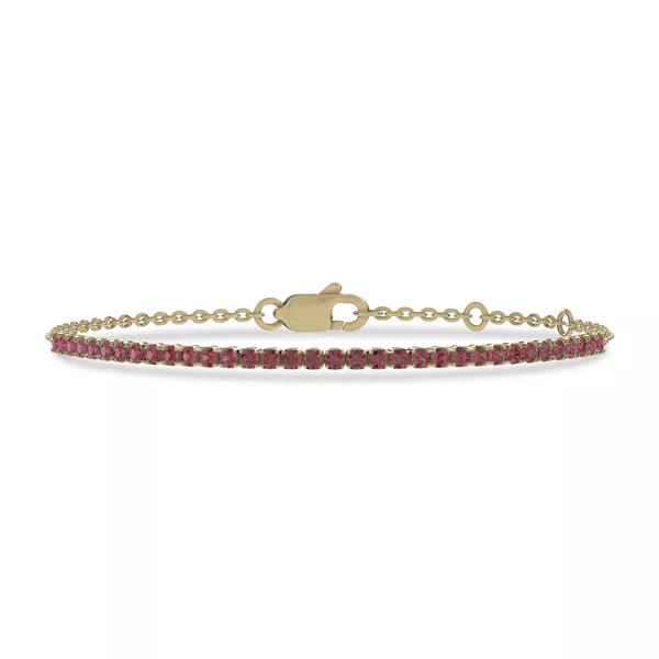 Lab Ruby Tennis Chain Vermeil Bracelet (1 ct. tw.)