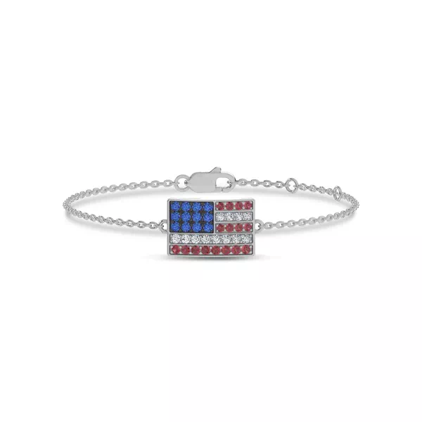 Americana Pavé Lab Diamond Flag Bracelet