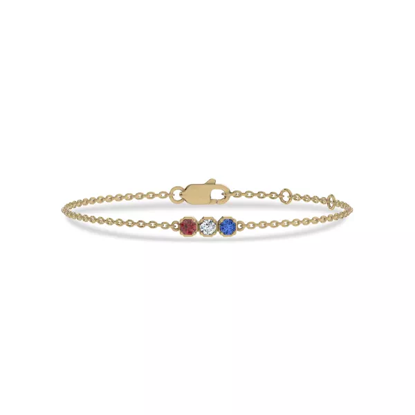 Americana Three-Stone Lab Diamond Vermeil Bracelet