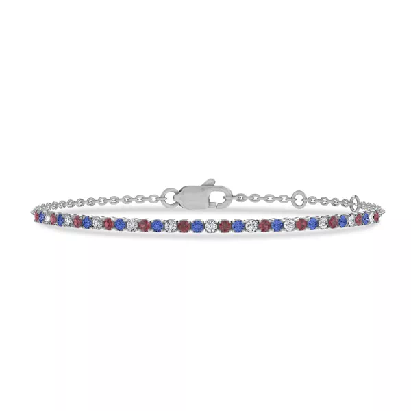 Americana Tennis Chain Silver Bracelet