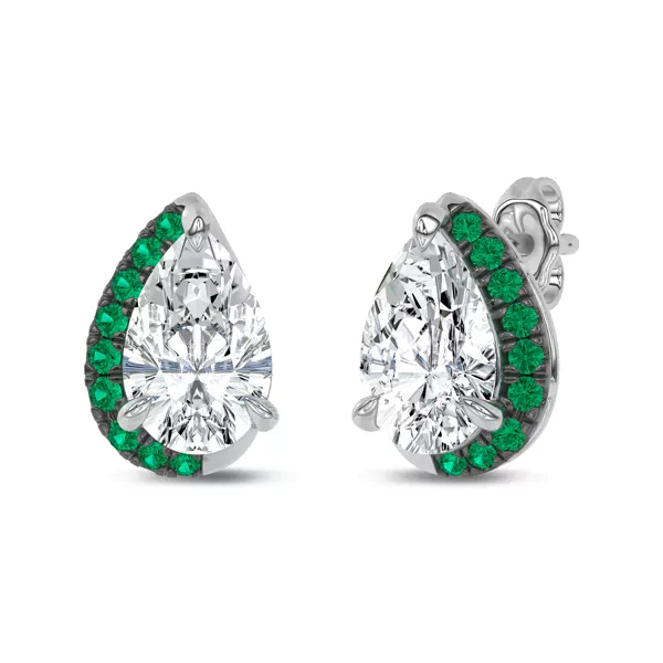 Lab Emerald Sweep Earrings by Christian Siriano