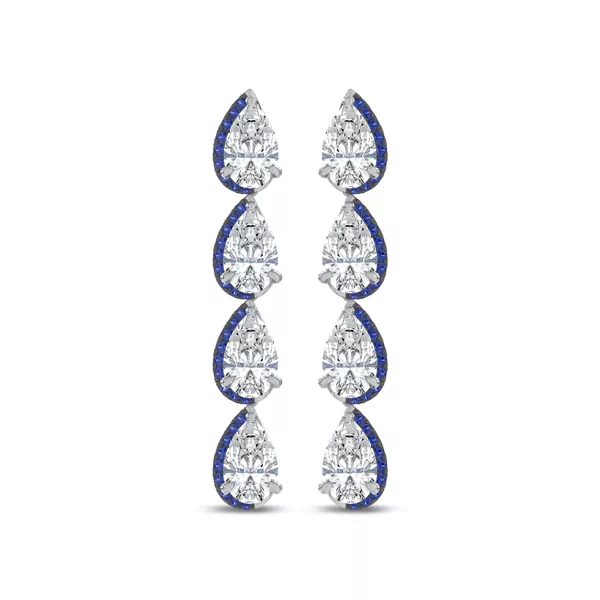Lab Sapphire Sweep Drop Earrings by Christian Siriano