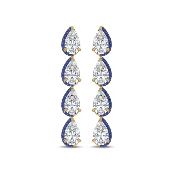 Lab Sapphire Sweep Drop Earrings by Christian Siriano