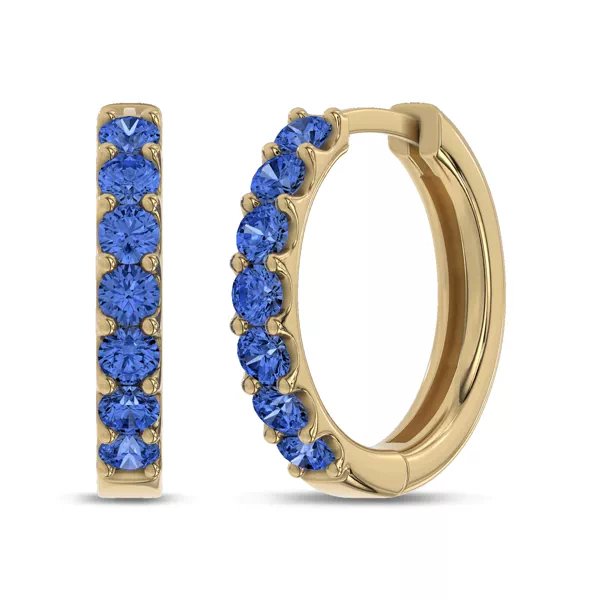 Lab Sapphire Huggie Vermeil Earrings