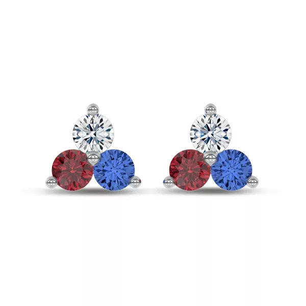Americana Trio Lab Diamond Stud Earrings