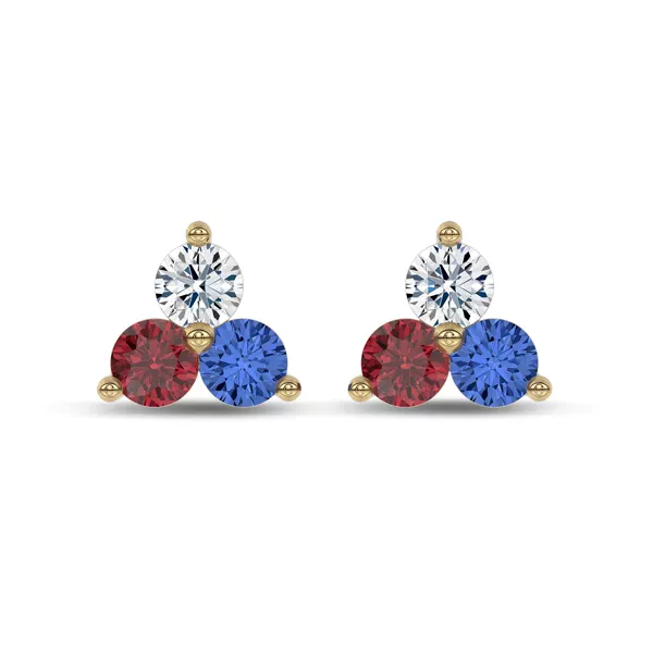 Americana Trio Lab Diamond Stud Earrings