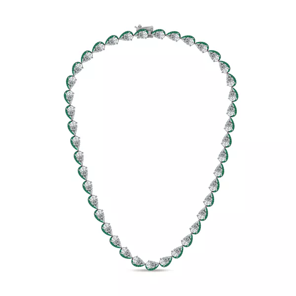 Lab Emerald Sweep Necklace by Christian Siriano
