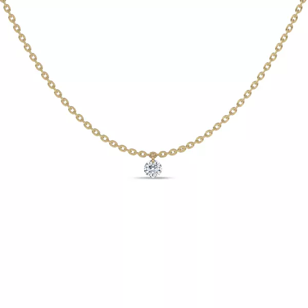 Floating Lab Diamond Solitaire Necklace
