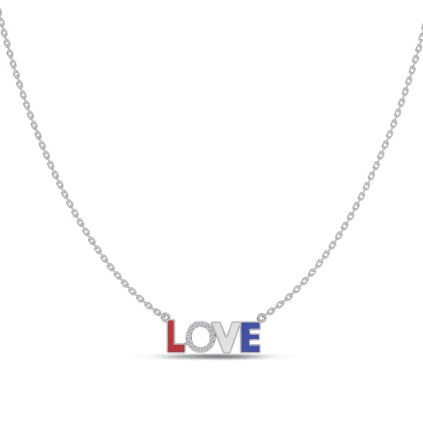 Patriotic Love Lab Diamond Necklace
