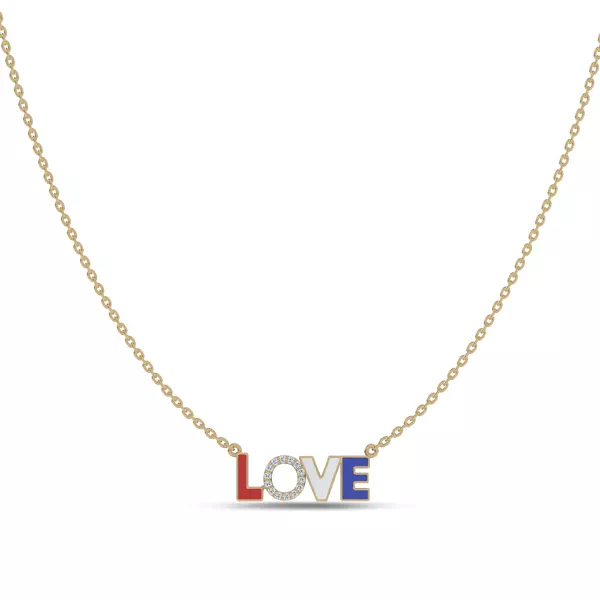 Patriotic Love Lab Diamond Necklace