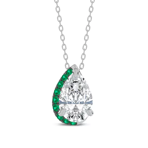 Lab Emerald Sweep Pendant by Christian Siriano (3 ct. tw.)