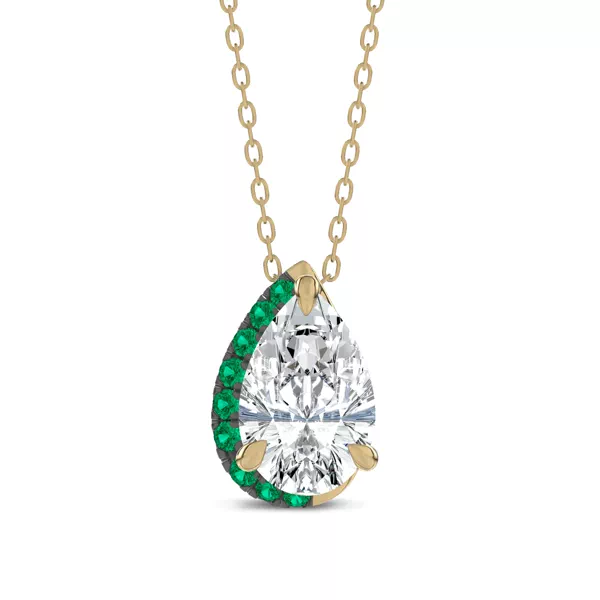 Lab Emerald Sweep Pendant by Christian Siriano (3 ct. tw.)