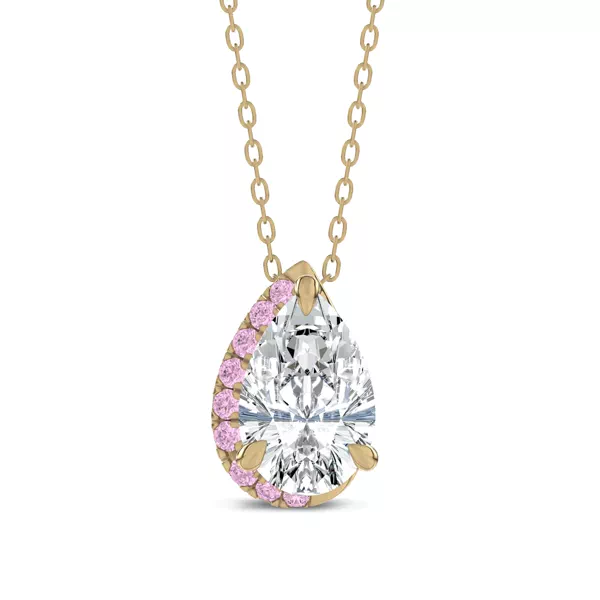 Lab Pink Sapphire Sweep Pendant by Christian Siriano (3 ct. tw.)