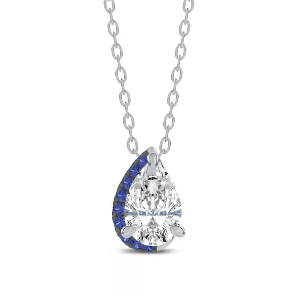 Lab Sapphire Sweep Pendant by Christian Siriano (1 ct. tw.)