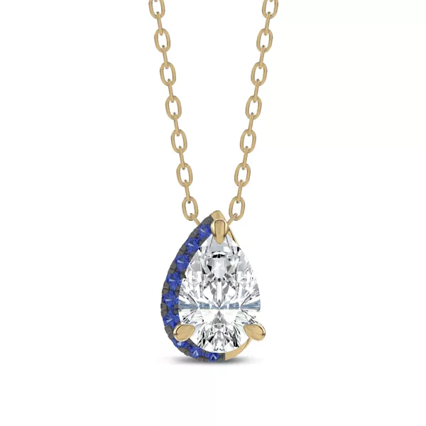 Lab Sapphire Sweep Pendant by Christian Siriano (1 ct. tw.)