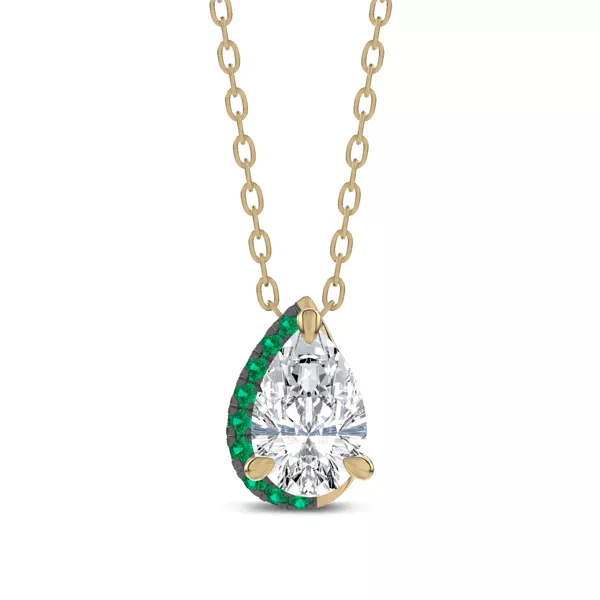 Lab Emerald Sweep Pendant by Christian Siriano (1 ct. tw.)