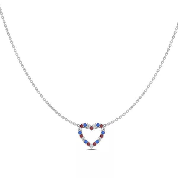Americana Heart Lab Diamond Necklace