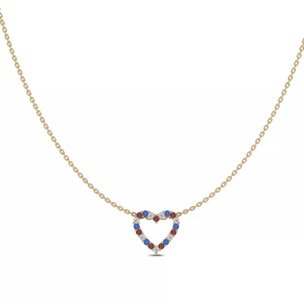 Americana Heart Lab Diamond Vermeil Necklace