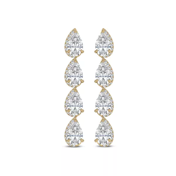 Lab Diamond Sweep Drop Earrings by Christian Siriano